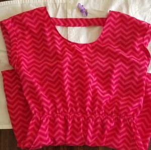 Pink zigzag dress with pockets